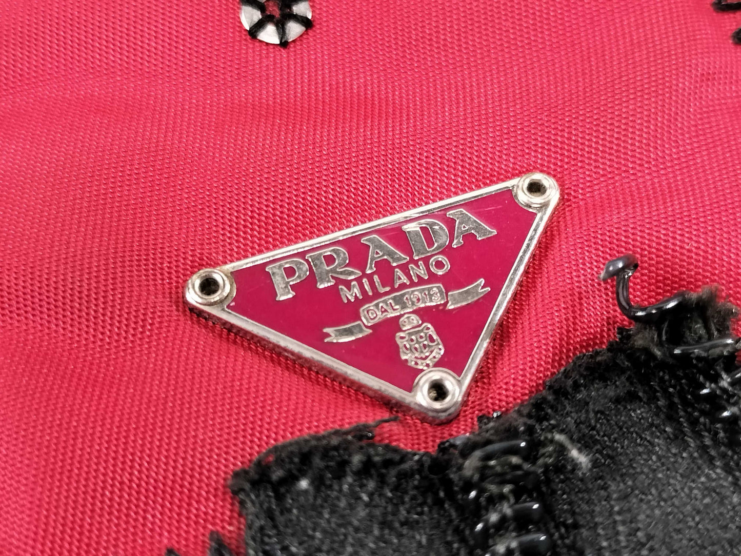 PRADA Nylon Bejeweled Robot Tote Handbag