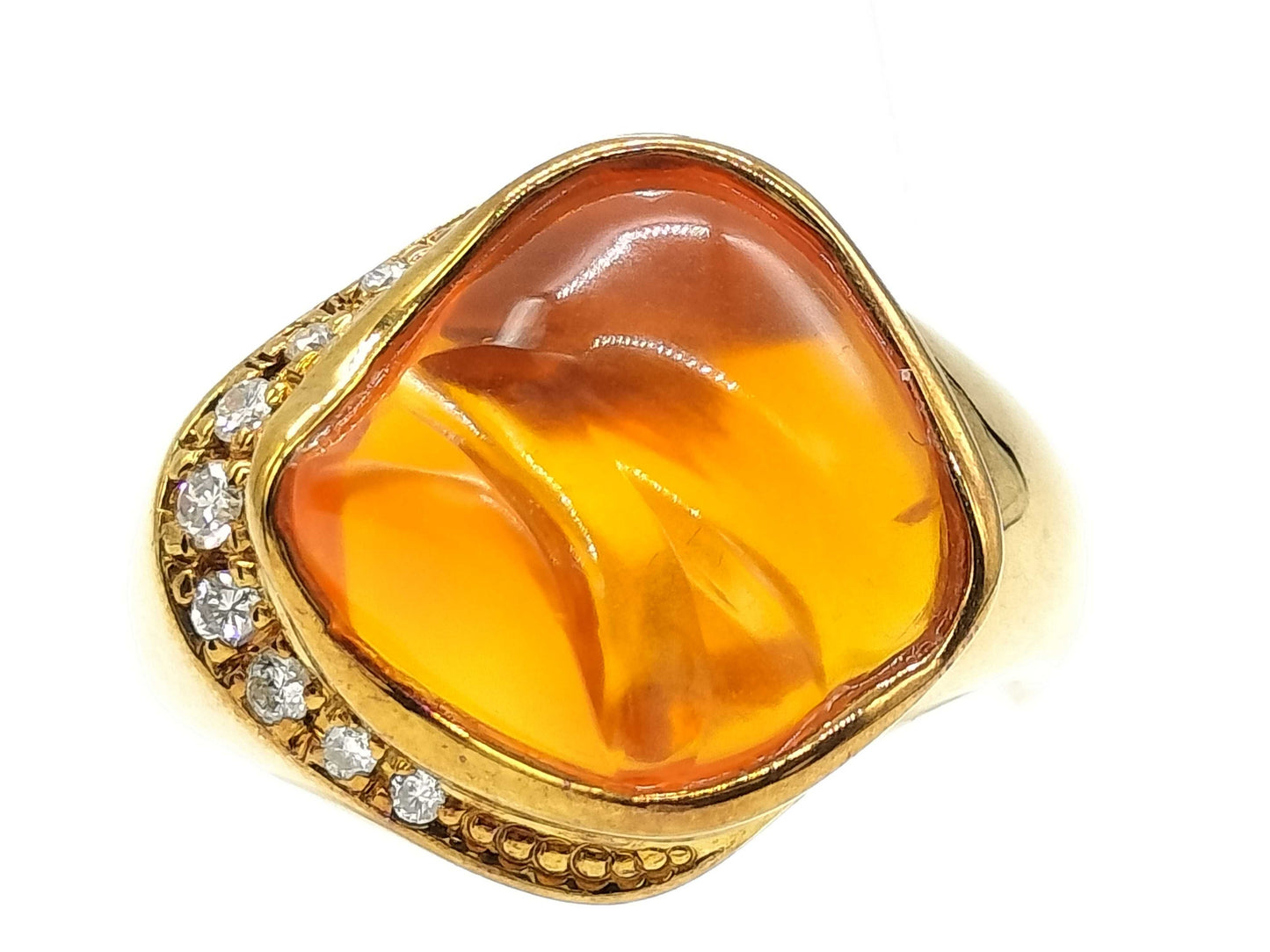 Colored Stone 3.75ct D 0.09ct K18 10.0g Ring