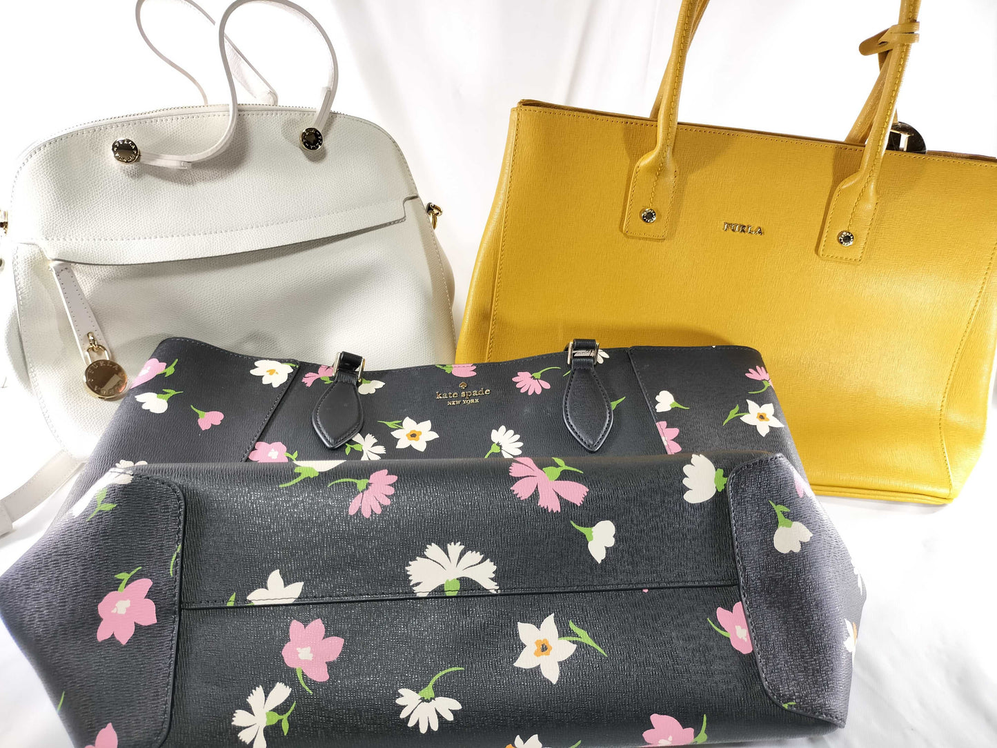 2 FURLA bags and 1 Kate Spade tote bag