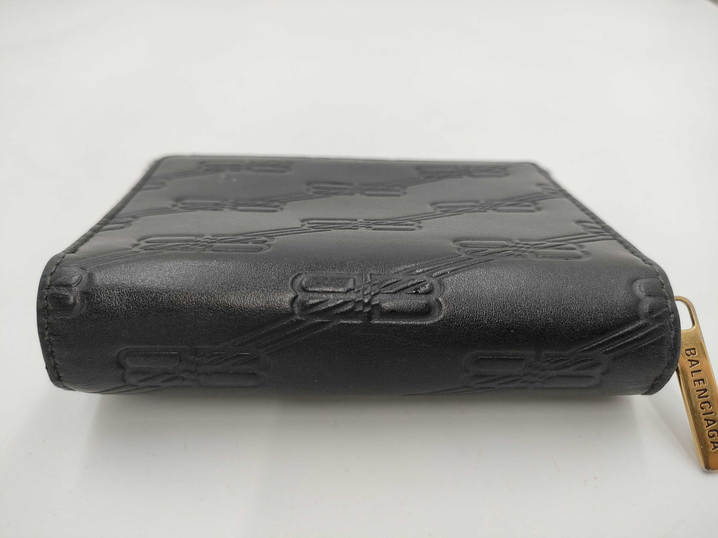 BALENCIAGA Bifold Zippy Wallet Leather Wallet