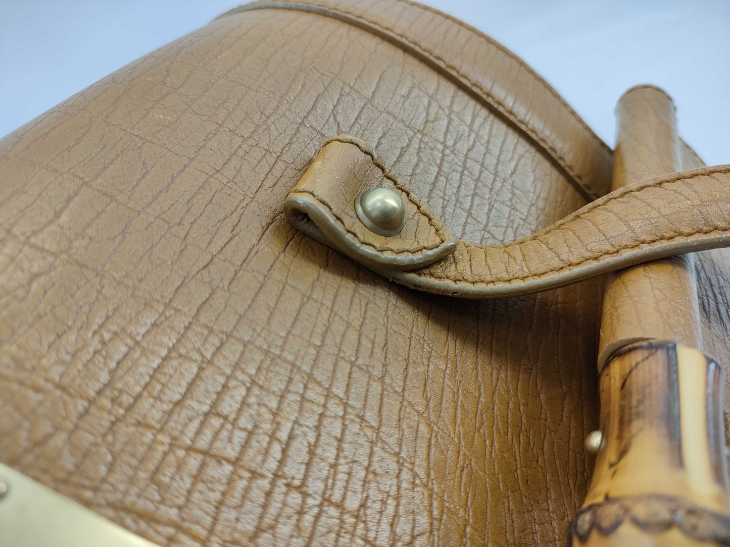 GUCCI Bamboo Hand Leather Camel 114993 2684 Handbag