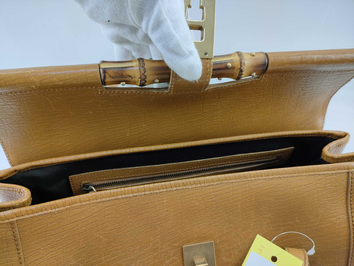 GUCCI Bamboo Hand Leather Camel 114993 2684 Handbag