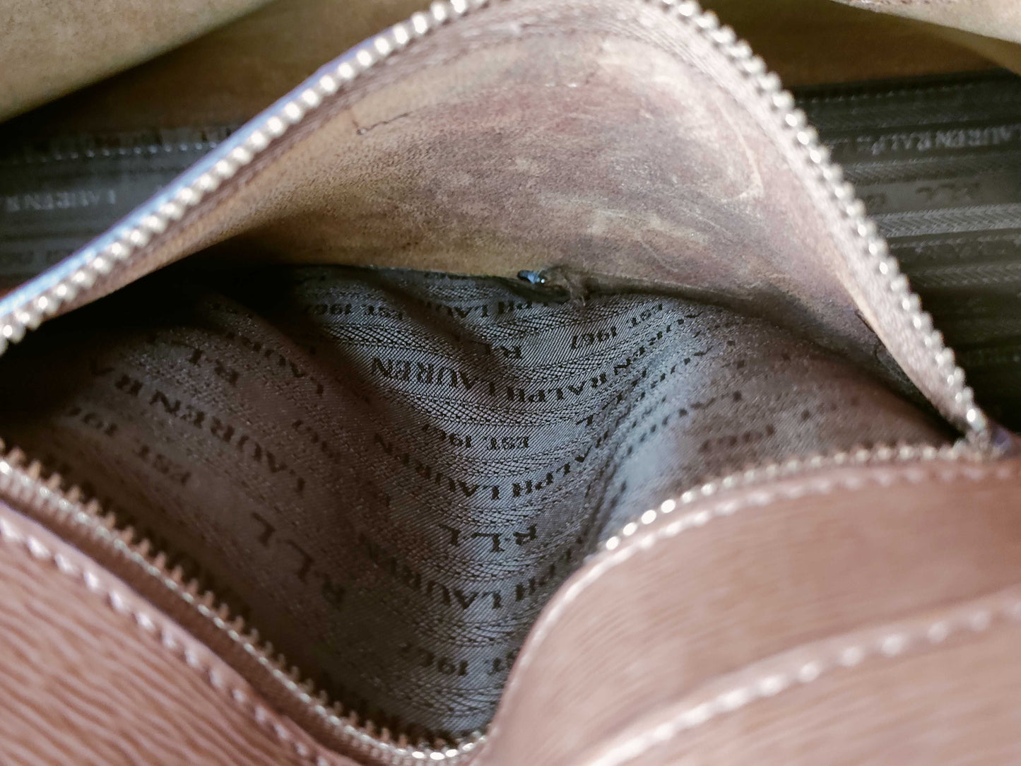 Ralph LAUREN Leather 2-Way Bag Handbag