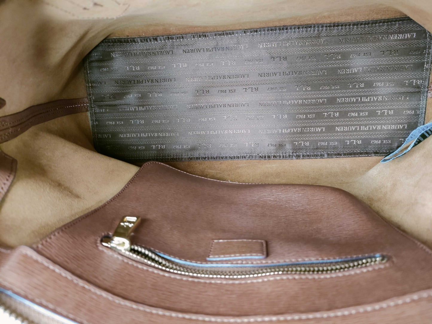 Ralph LAUREN Leather 2-Way Bag Handbag