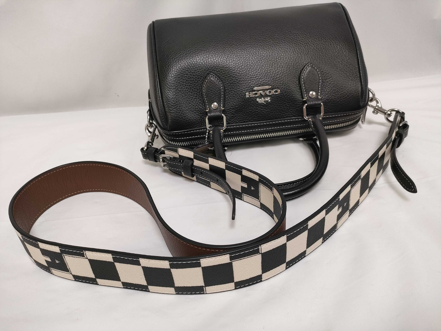 COACH CR102 Rowan Satchel Checkered Handbag