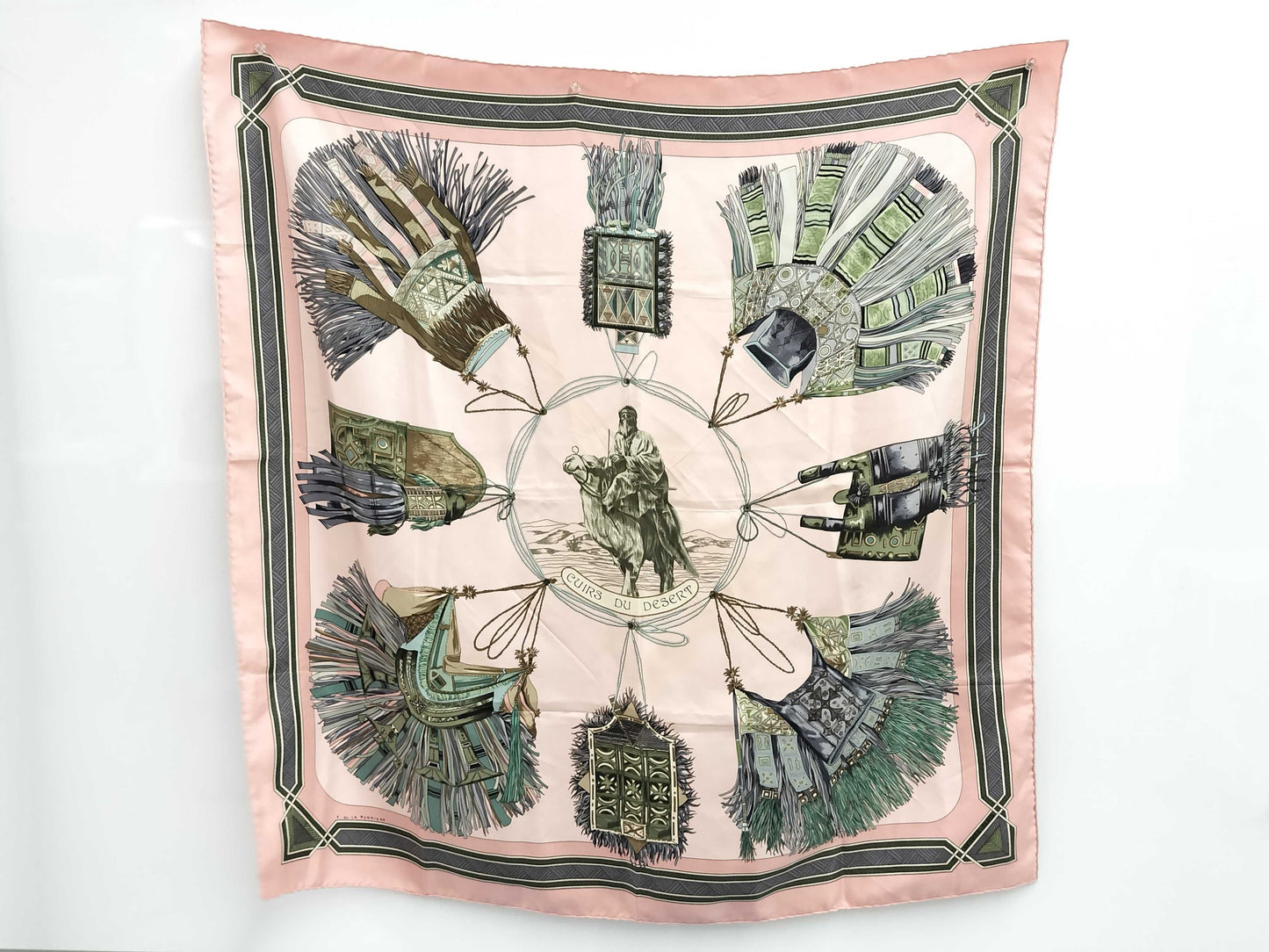 HERMES Carré 90 CUIRS DU DESERT Desert Leather Scarf