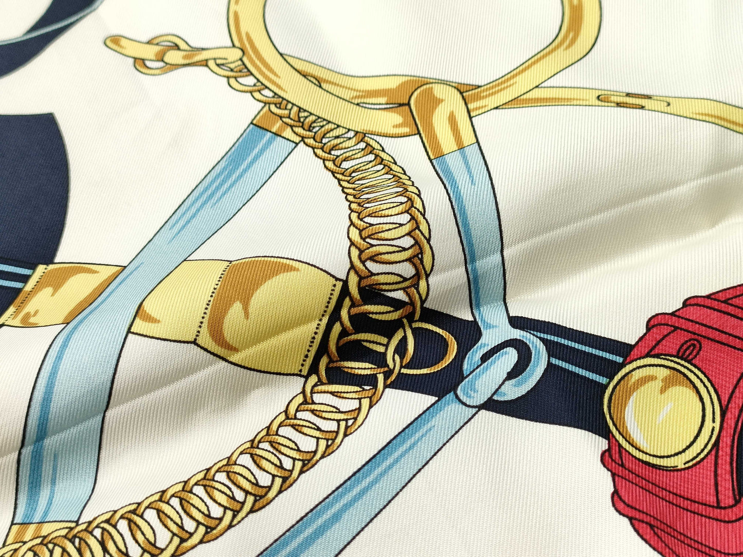 HERMES Carré Carré 90 Golden Spur Scarf