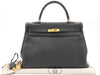 HERMES Kelly 35 Togo Black Handbag with P Stamp and GD Hardware