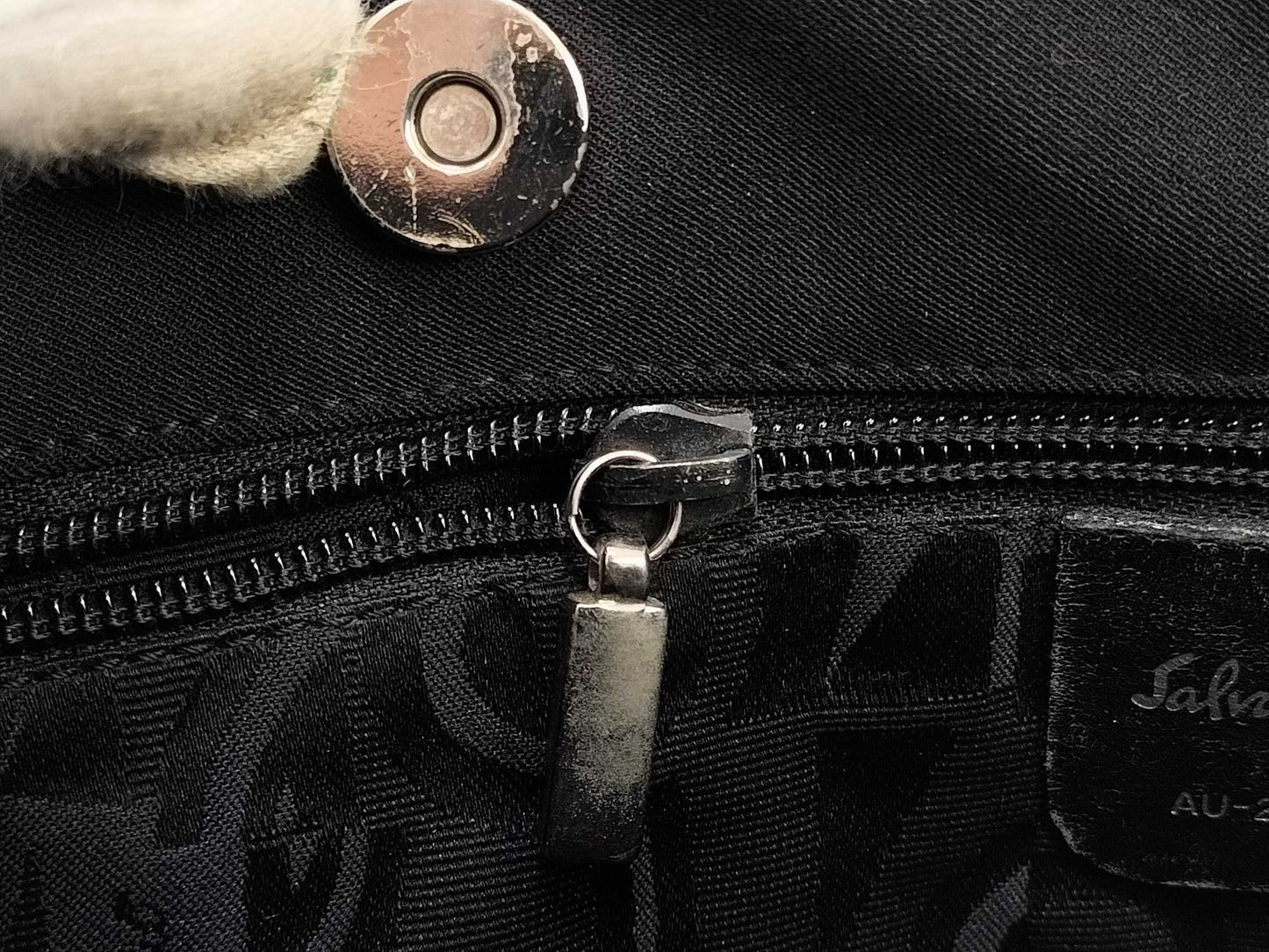 Salvatore Ferragamo Vara Chain Nylon Tote Bag