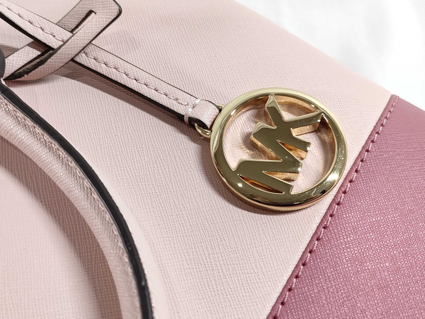Michael Kors 2-Way Two-Tone Leather Shoulder Bag