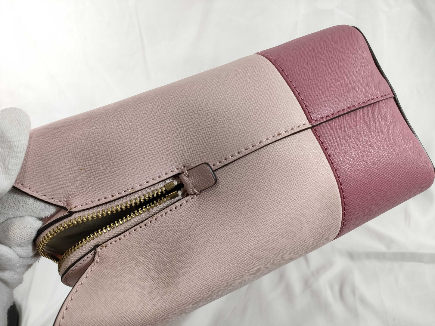 Michael Kors 2-Way Two-Tone Leather Shoulder Bag