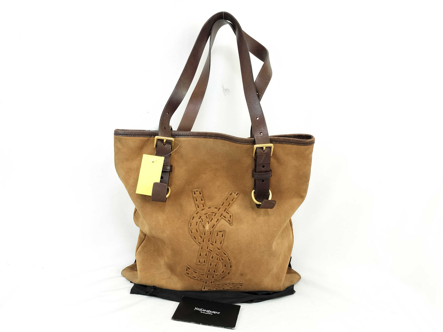 Yves Saint Laurent Suede Logo Tote Bag