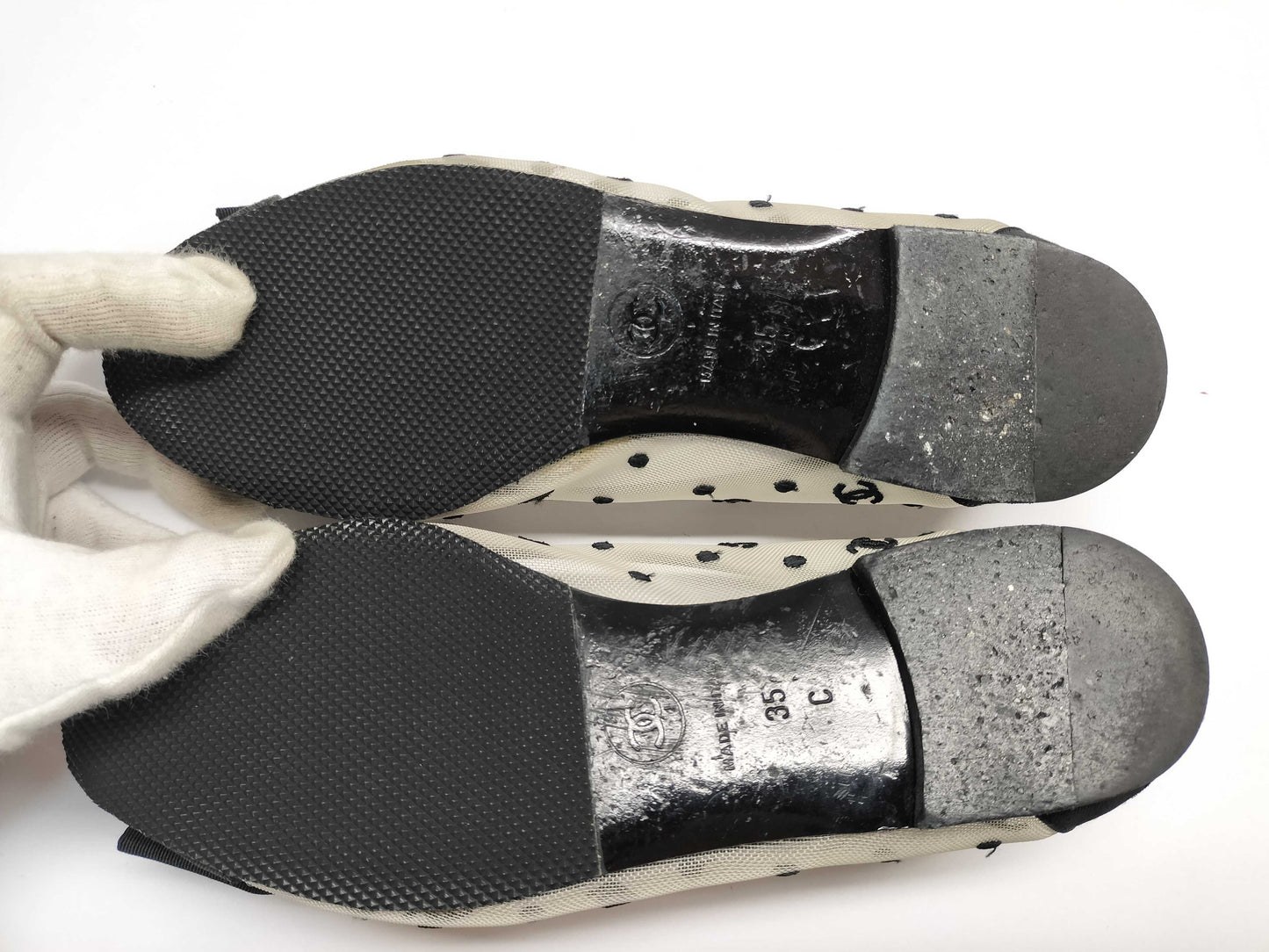CHANEL Ballet Flats Coco Mark Pumps
