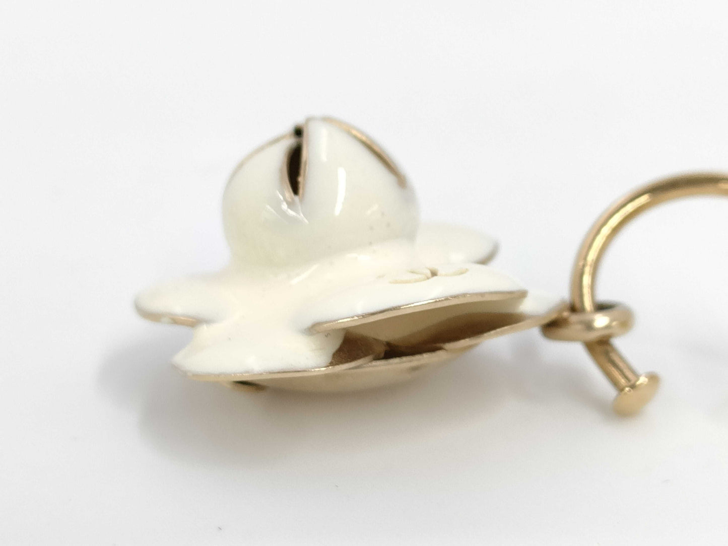 CHANEL Camellia Hoop Earrings 02P Earrings