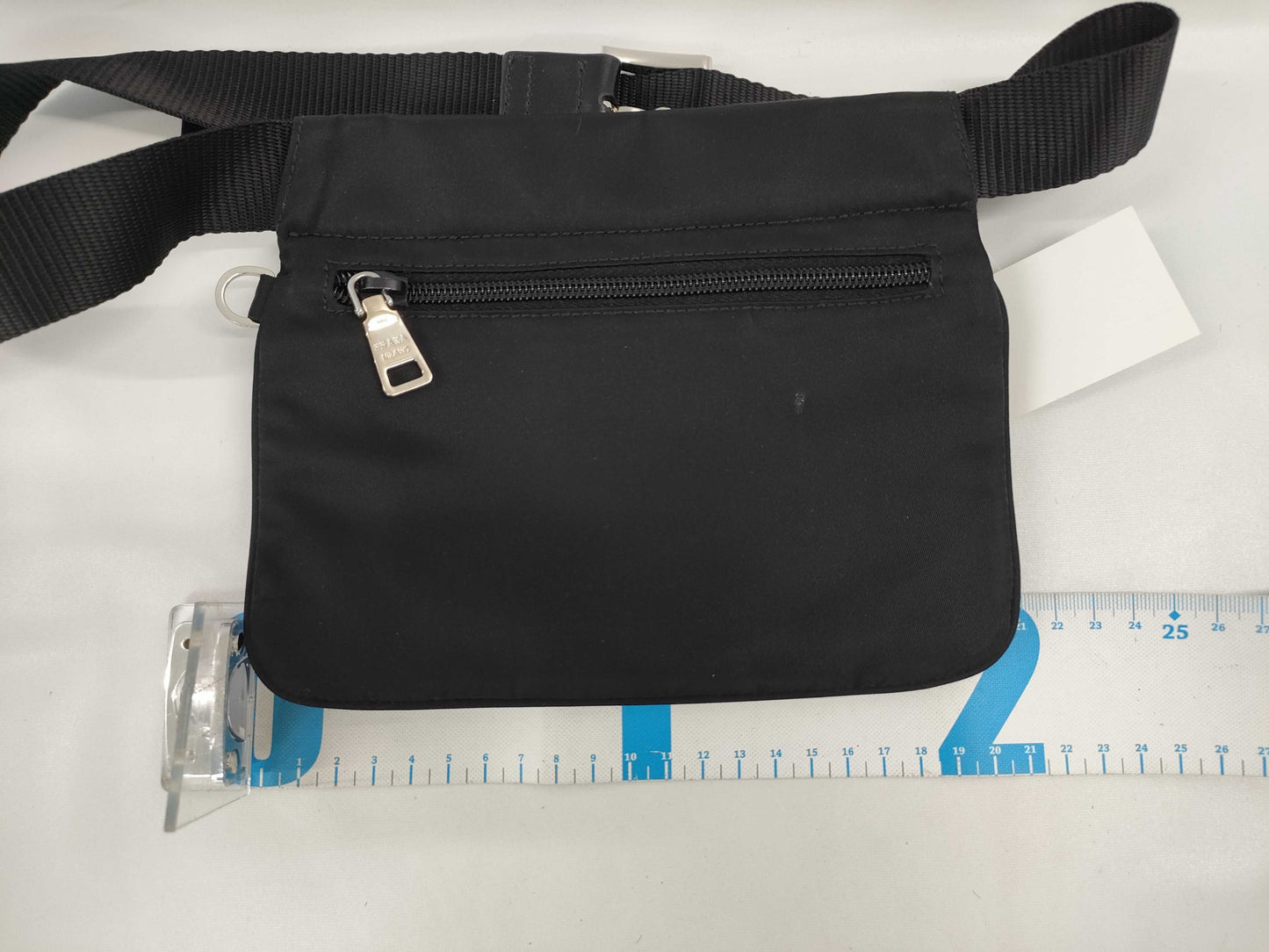 PRADA Nylon Shoulder Bag with Triangular Plate Waist Pouch