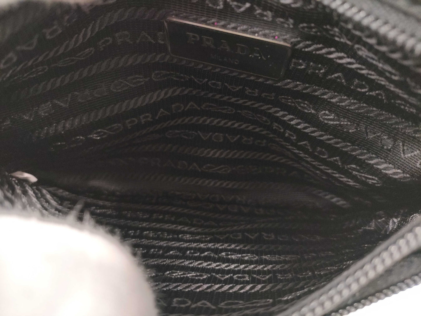 PRADA Nylon Shoulder Bag with Triangular Plate Waist Pouch