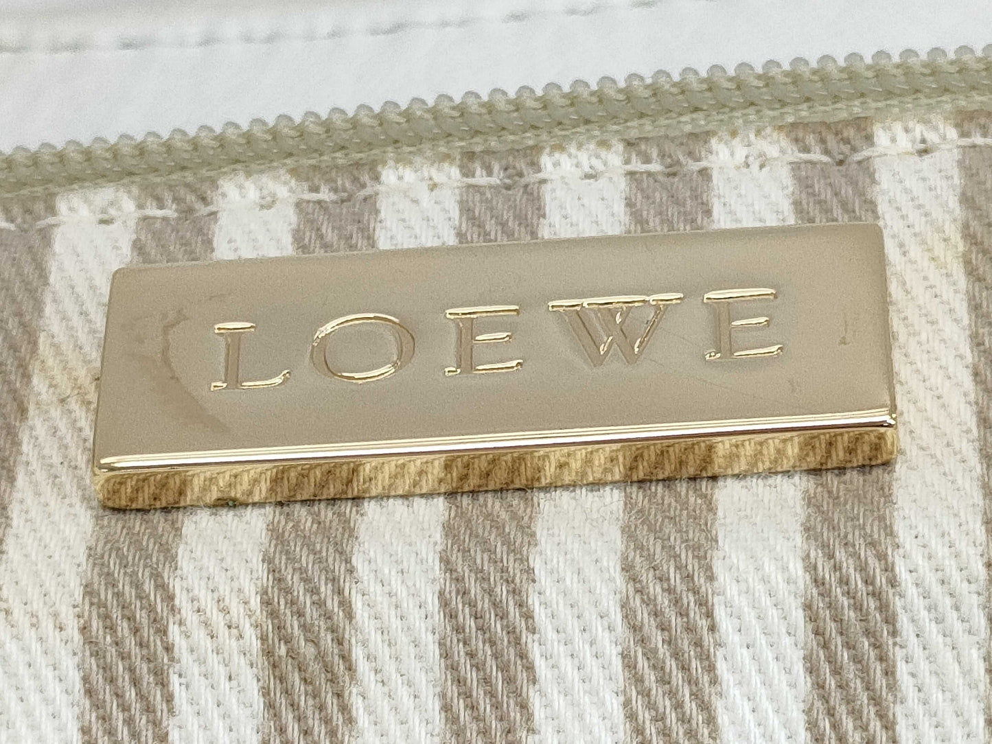 LOEWE Leather One-Shoulder Striped Shoulder Bag