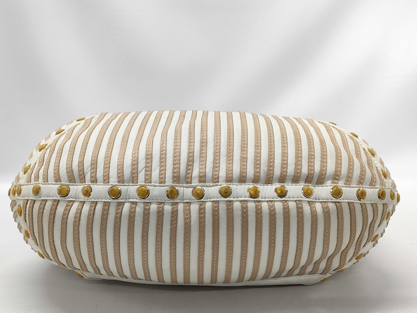 LOEWE Leather One-Shoulder Striped Shoulder Bag
