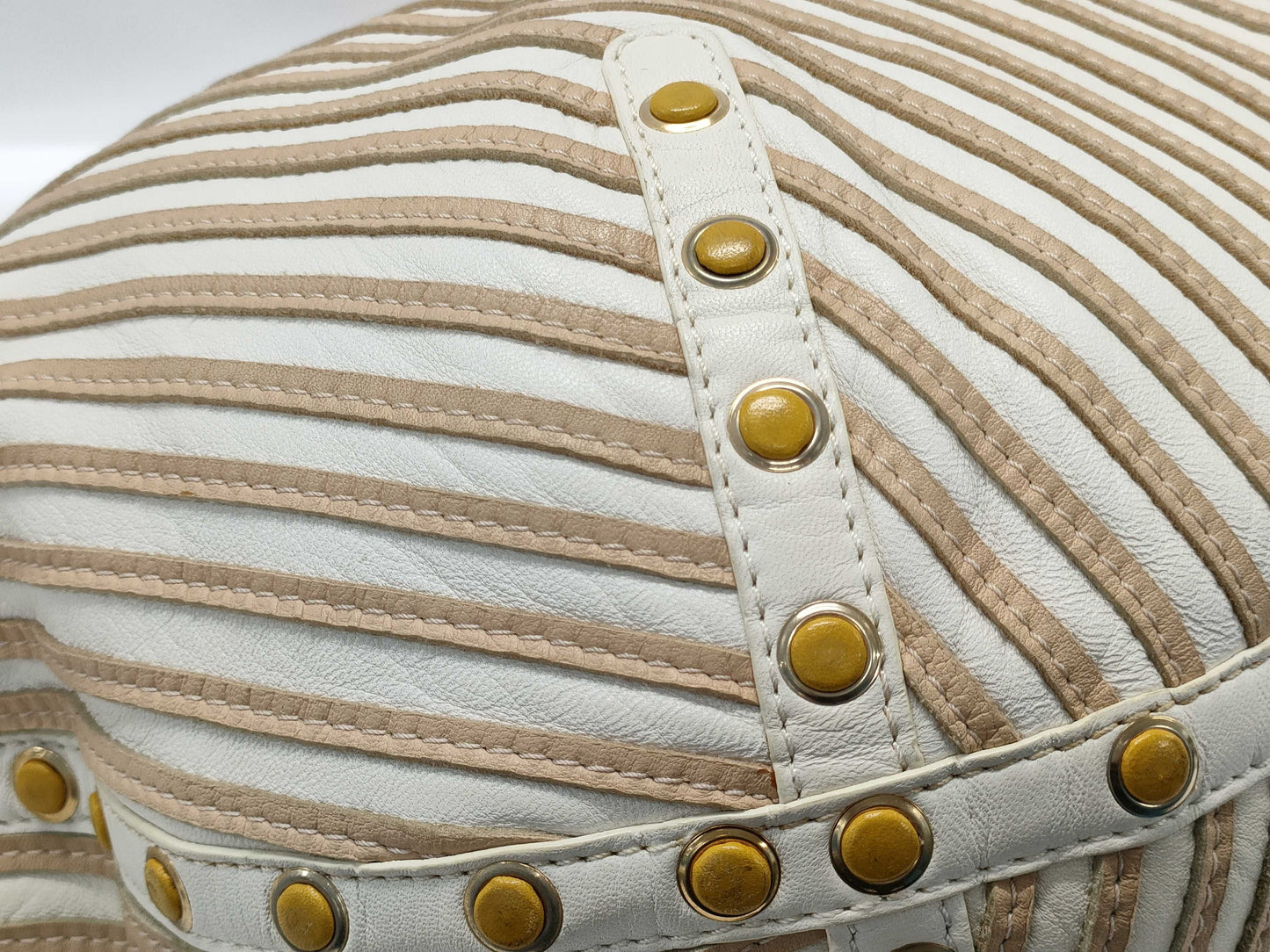 LOEWE Leather One-Shoulder Striped Shoulder Bag