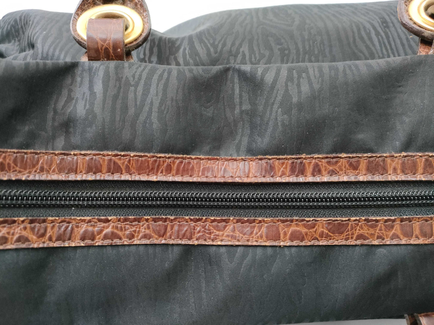 BALENCIAGA Nylon x Leather 2-Way Boston Bag