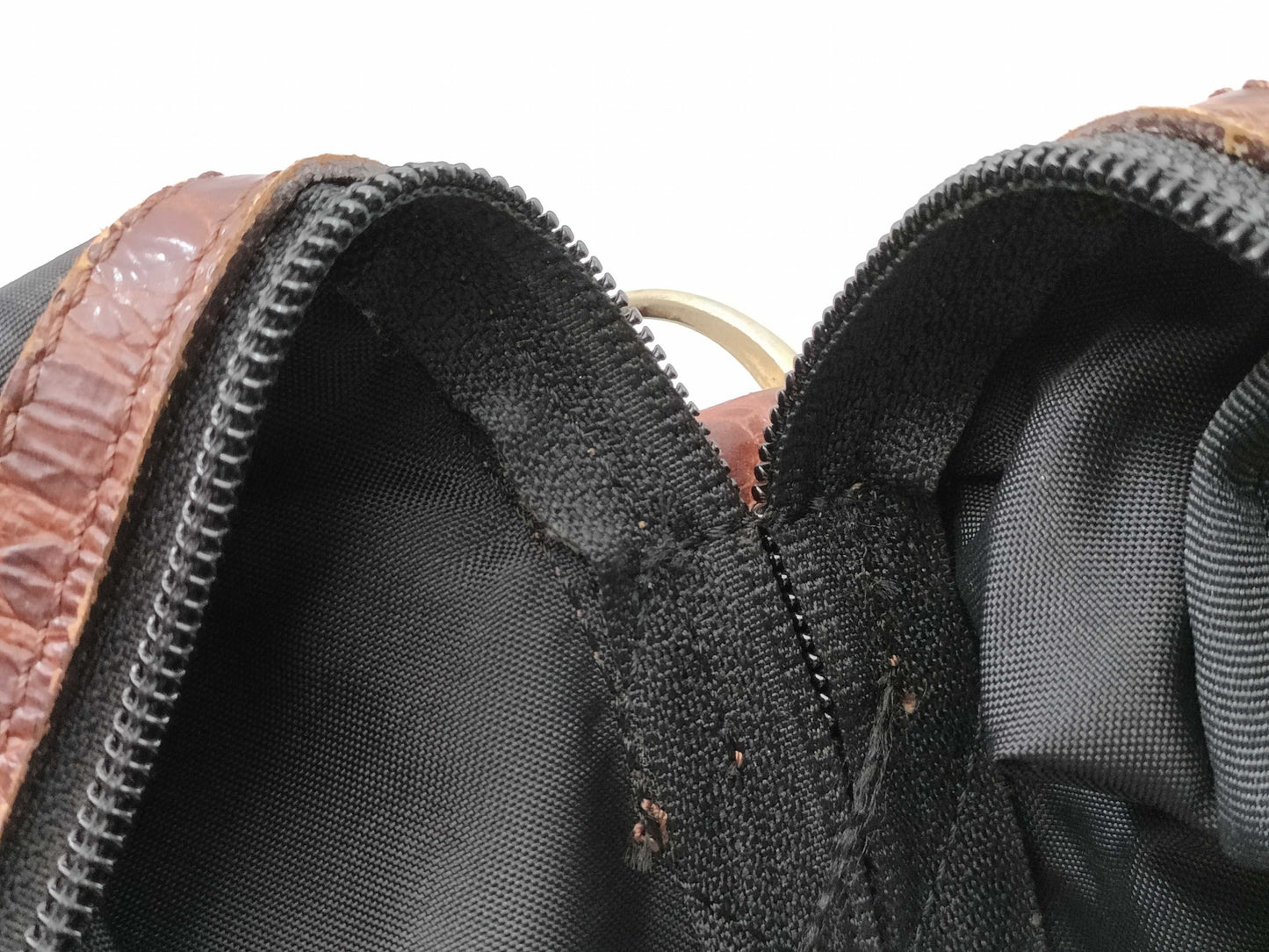 BALENCIAGA Nylon x Leather 2-Way Boston Bag