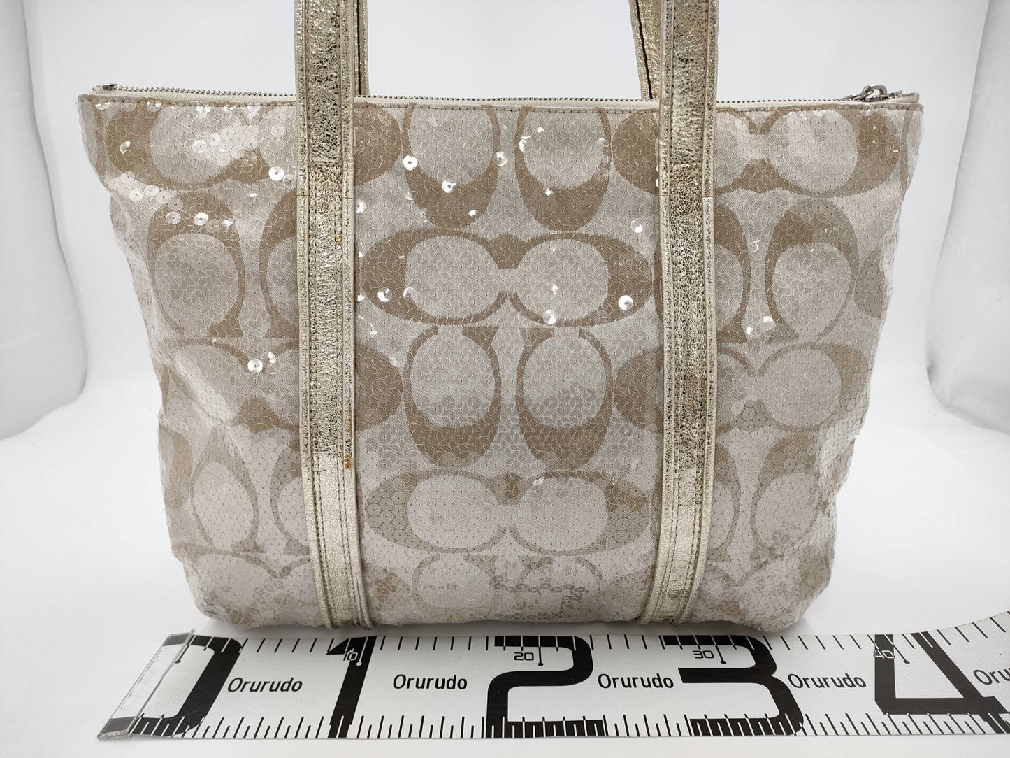 COACH Signature 14536 Sequin Tote Bag