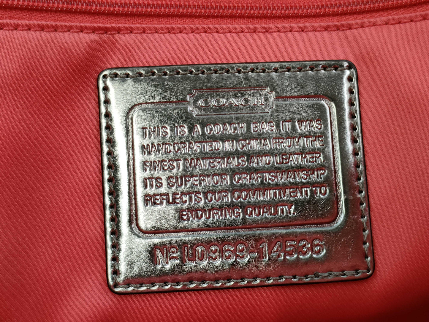 COACH Signature 14536 Sequin Tote Bag