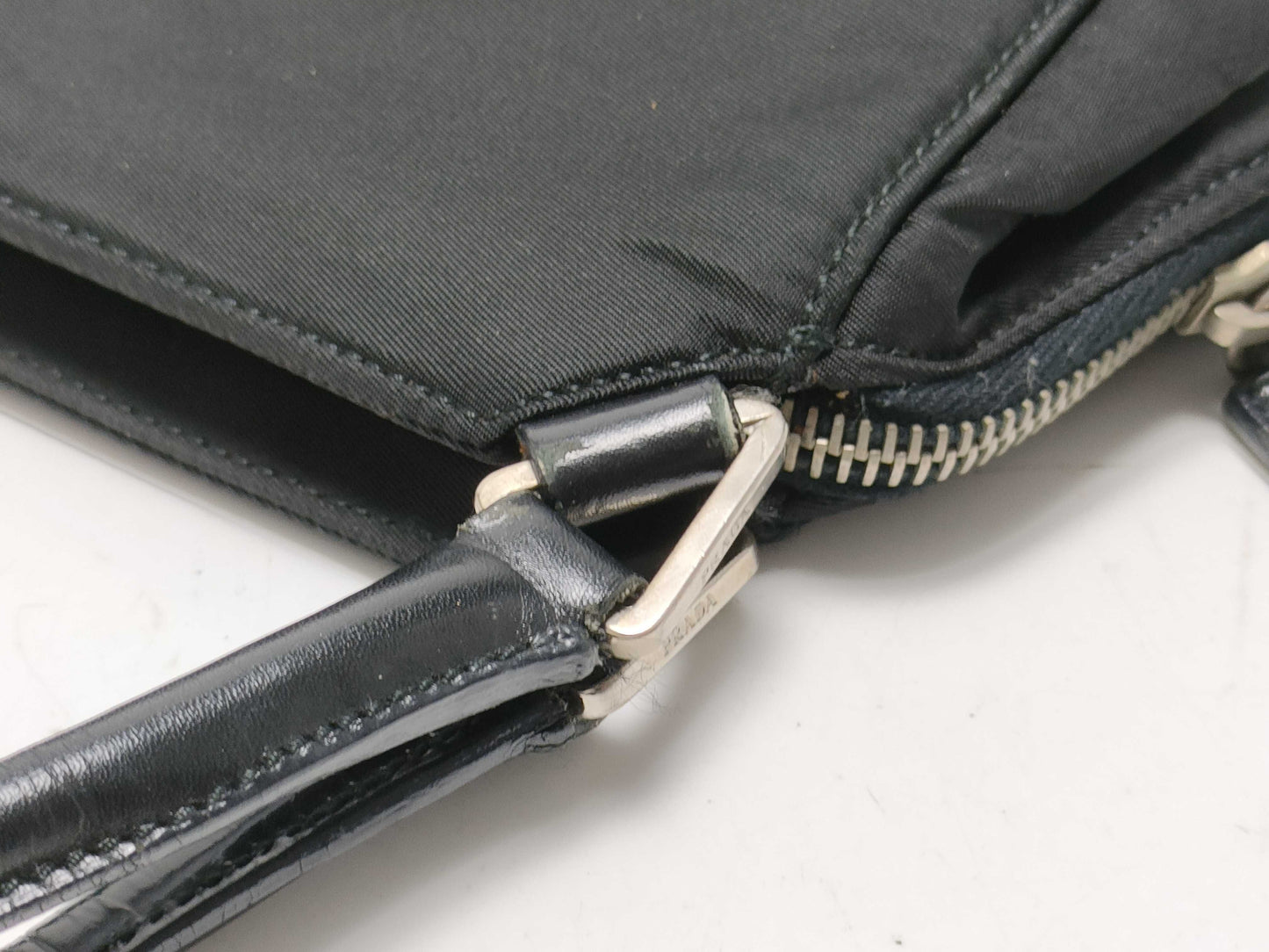 PRADA Nylon Hand Double Zipper Handbag