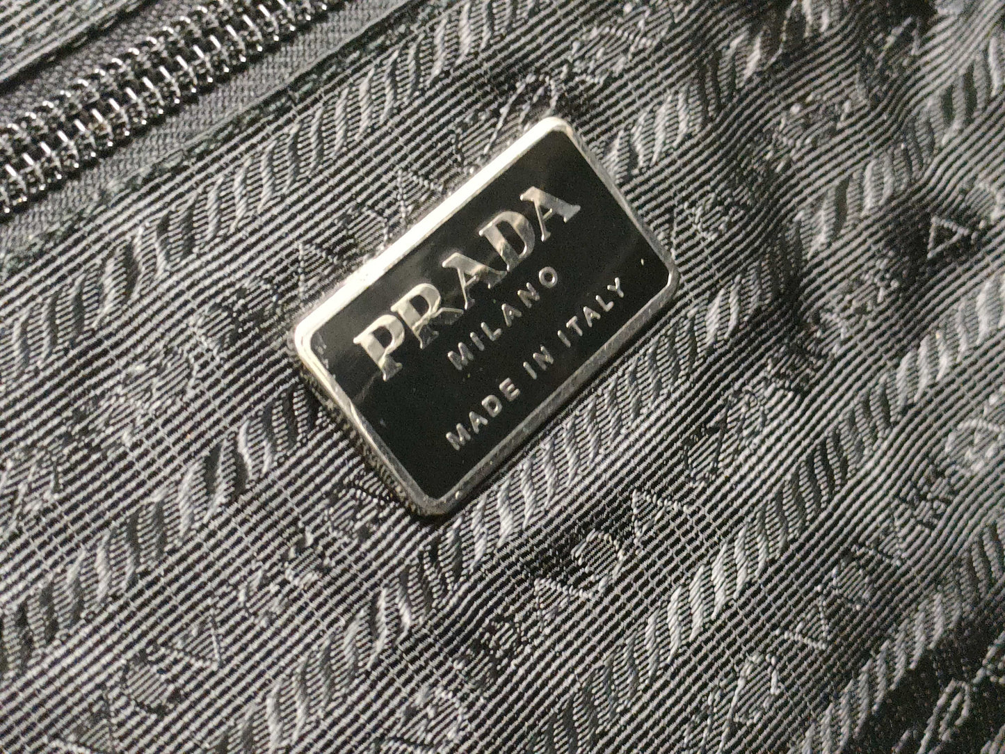 PRADA Nylon Hand Double Zipper Handbag