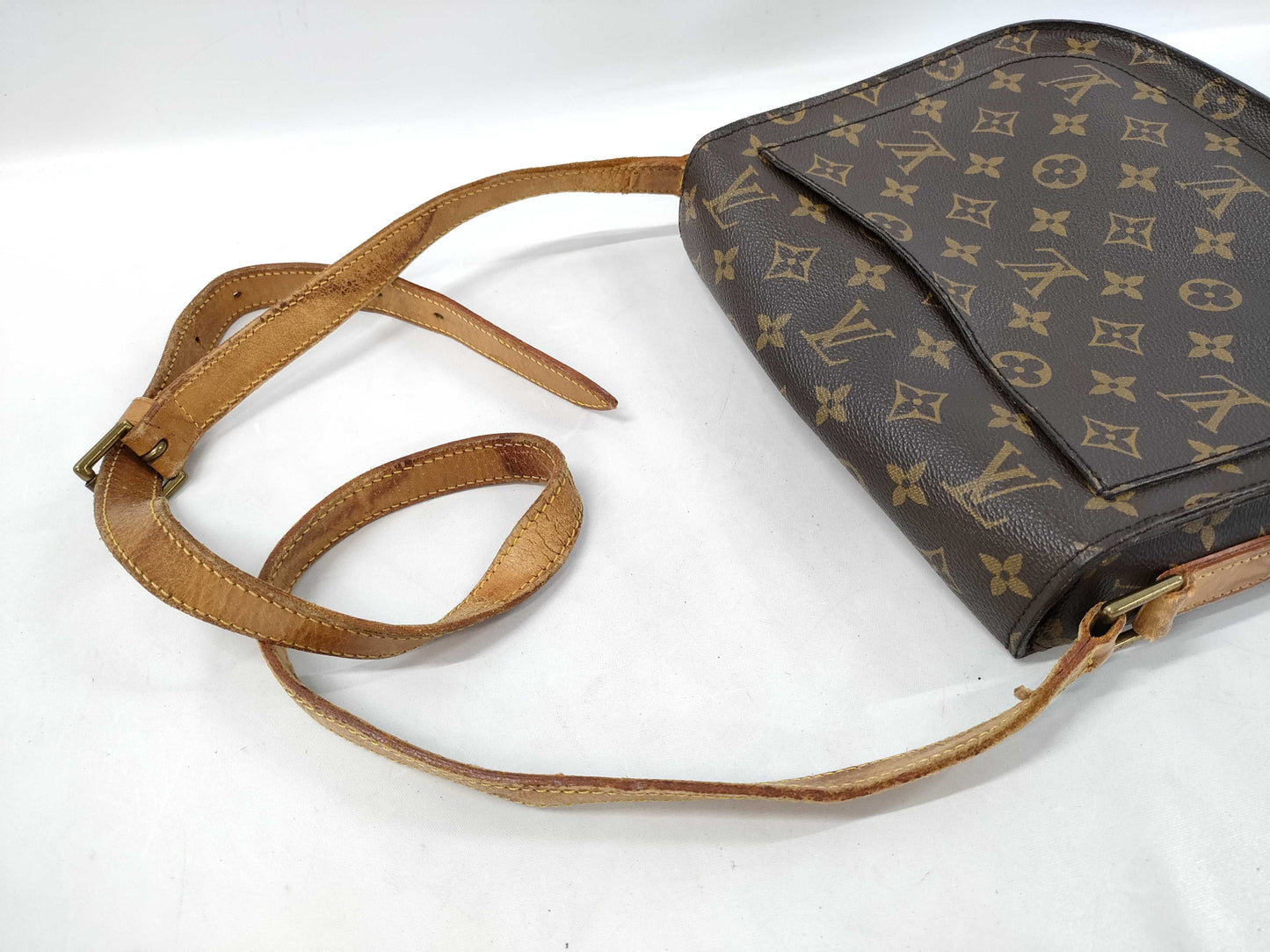 LOUIS VUITTON Monogram Saint-Cloud Shoulder Bag with Excessive Pocket Deterioration