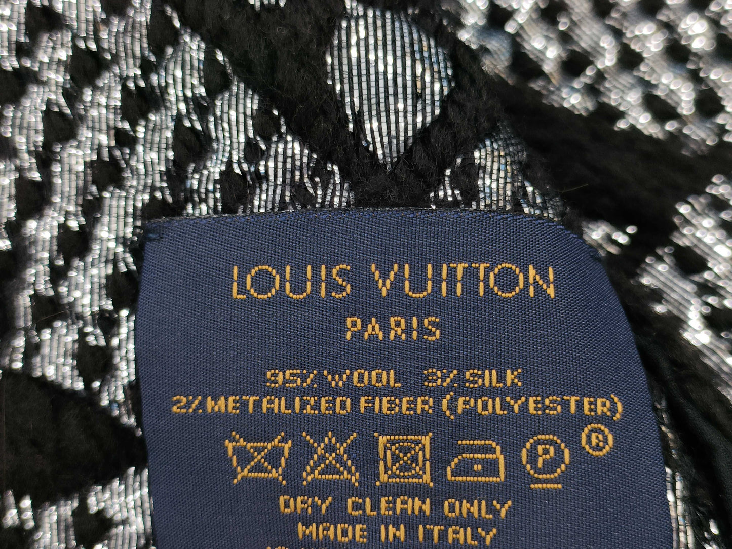 LOUIS VUITTON M75833 Echarpe Logomania Shine Scarf Noir
