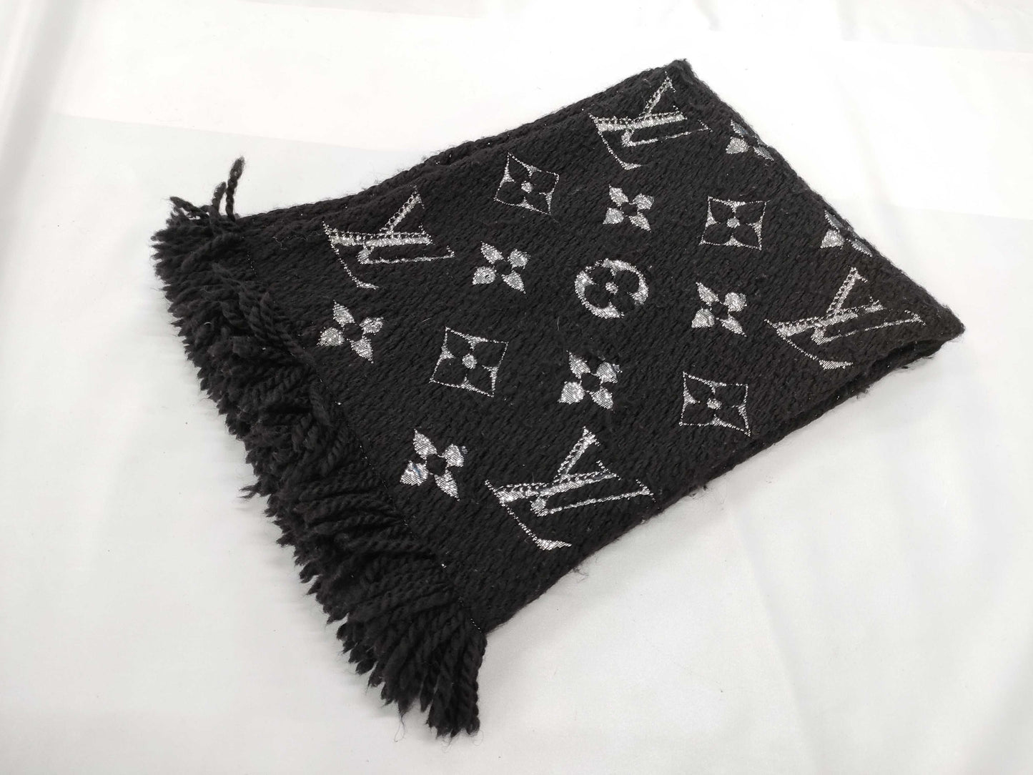 LOUIS VUITTON M75833 Echarpe Logomania Shine Scarf Noir