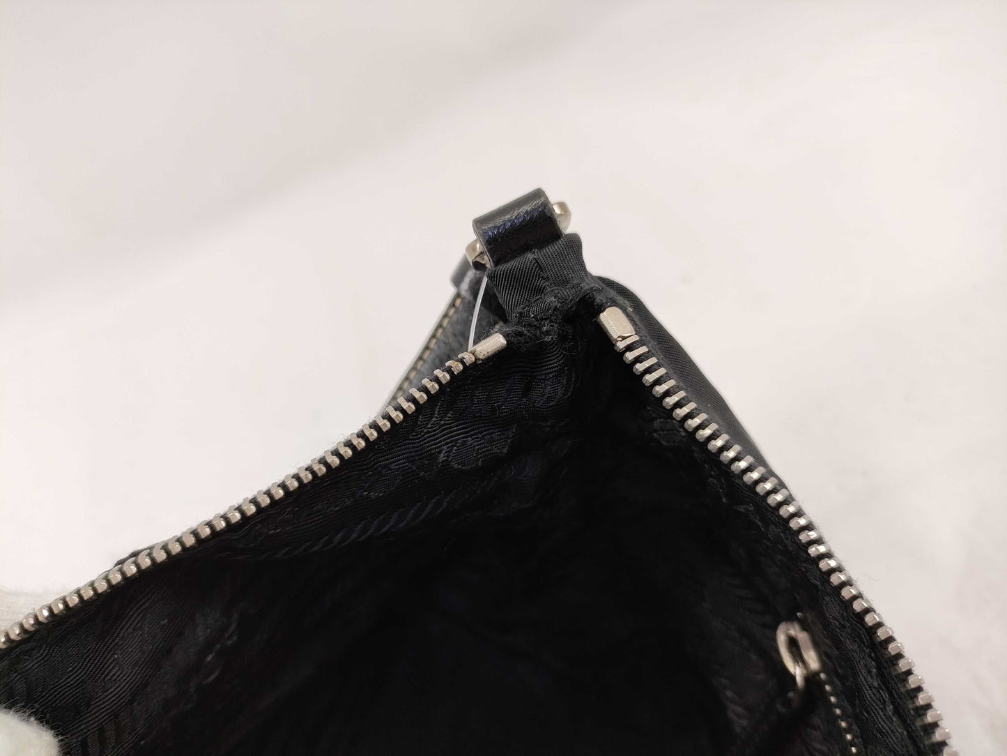 PRADA Nylon Mini Handbag with Triangle Plate