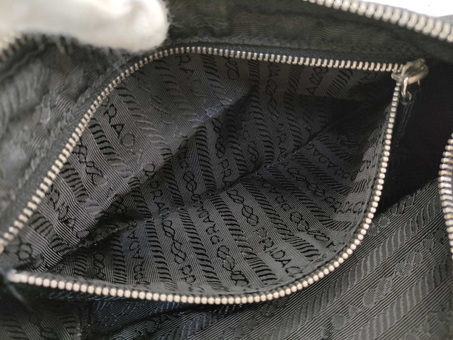PRADA Nylon Mini Handbag with Triangle Plate