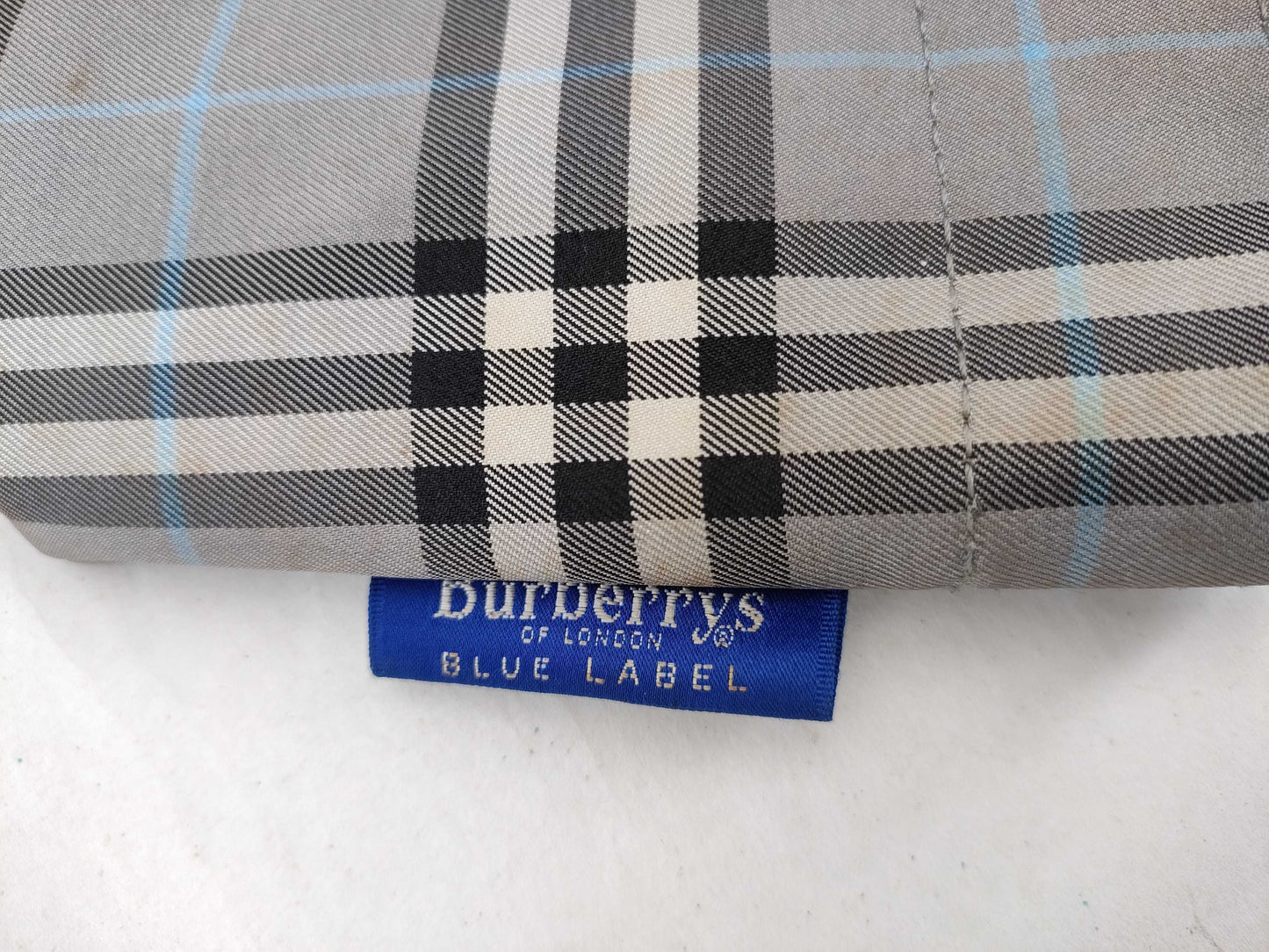 BURBERRY Blue Label Nova Check Zippered Gray Handbag