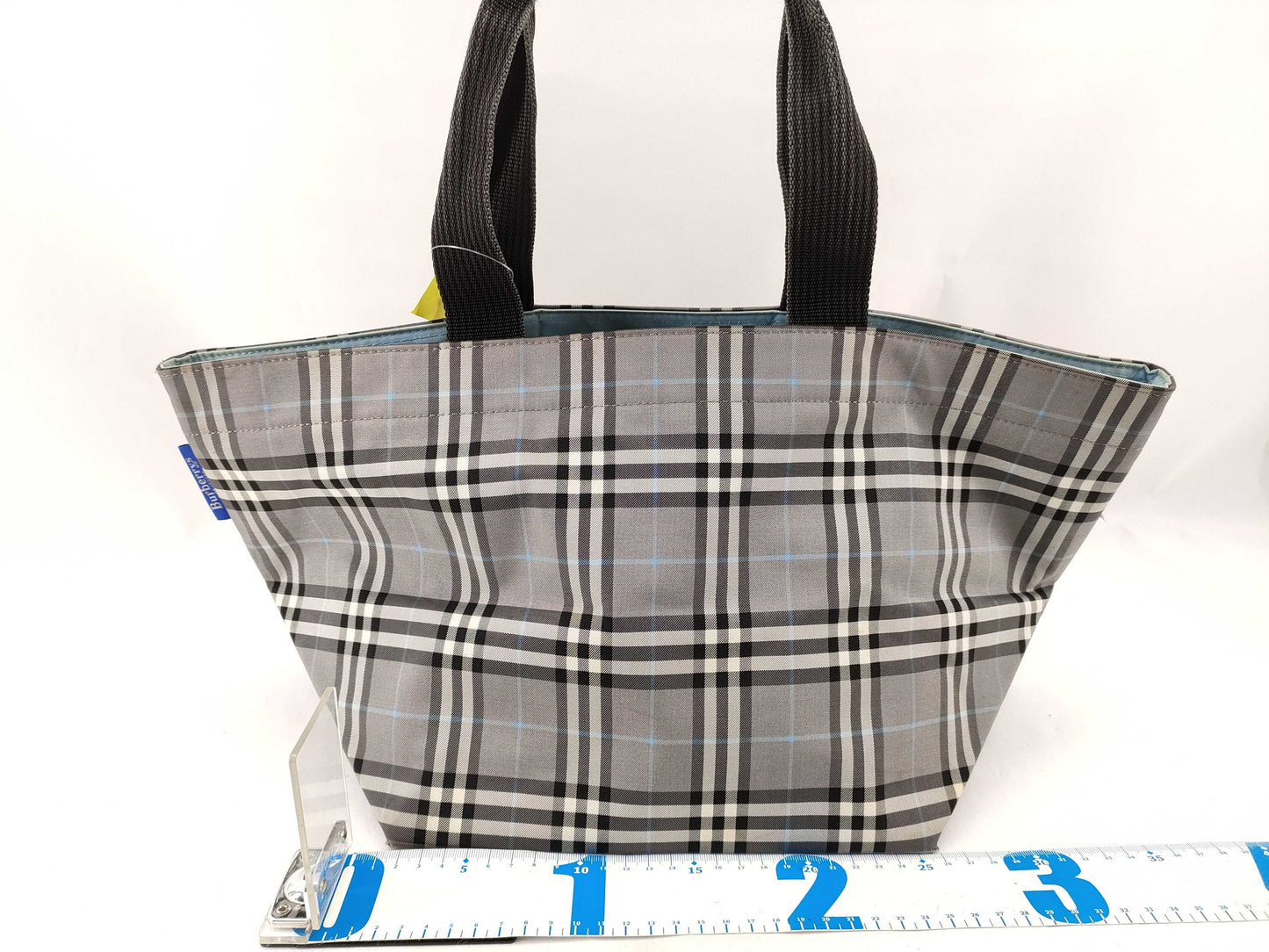 BURBERRY Blue Label Nova Check Zippered Gray Handbag