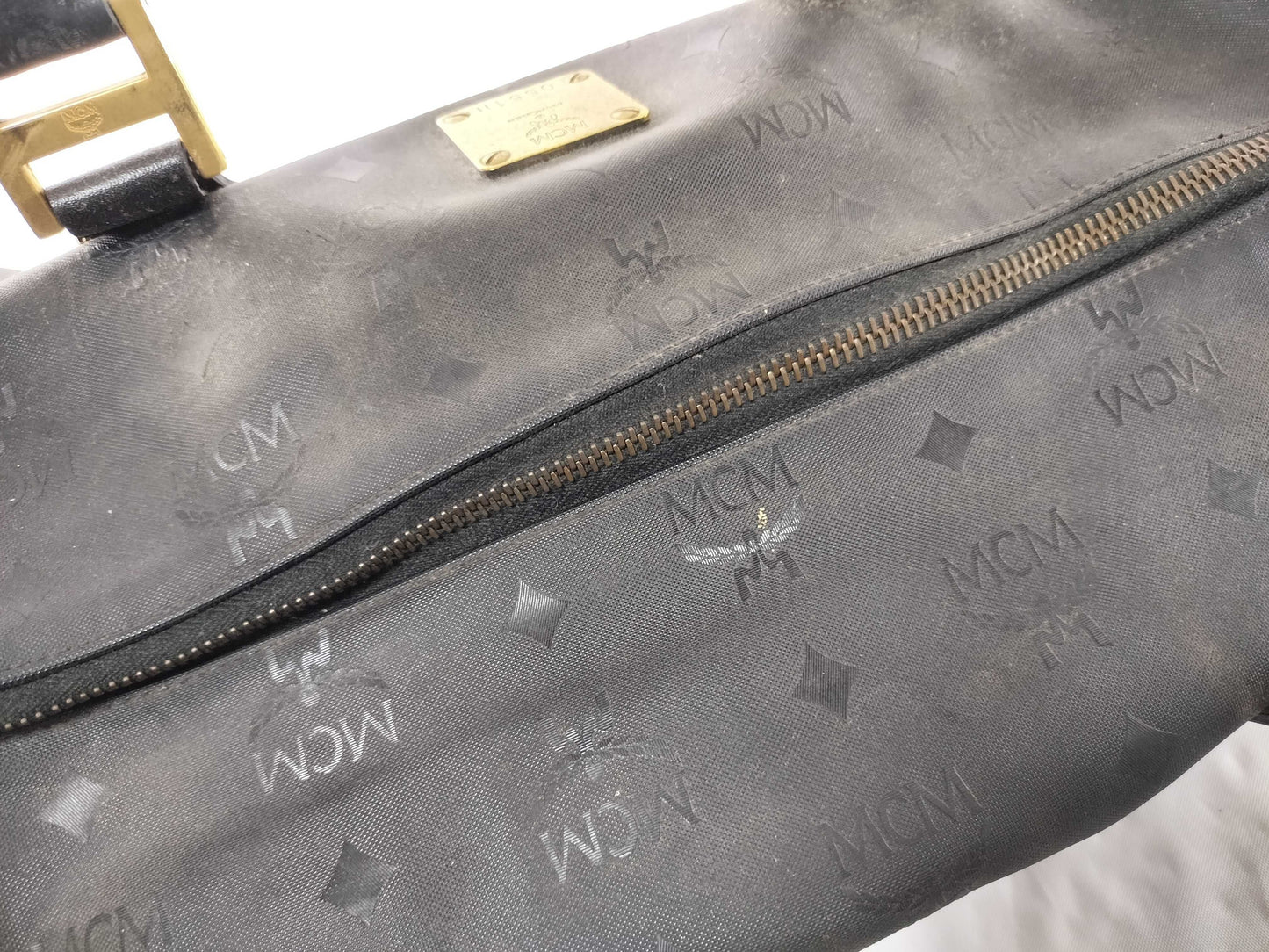 MCM Nylon x Leather Black Boston Bag Boston Bag