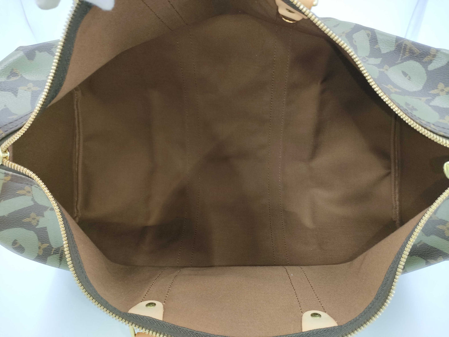 LOUIS VUITTON Monogram Graffiti Tiky Pole 50 Khaki Boston Bag