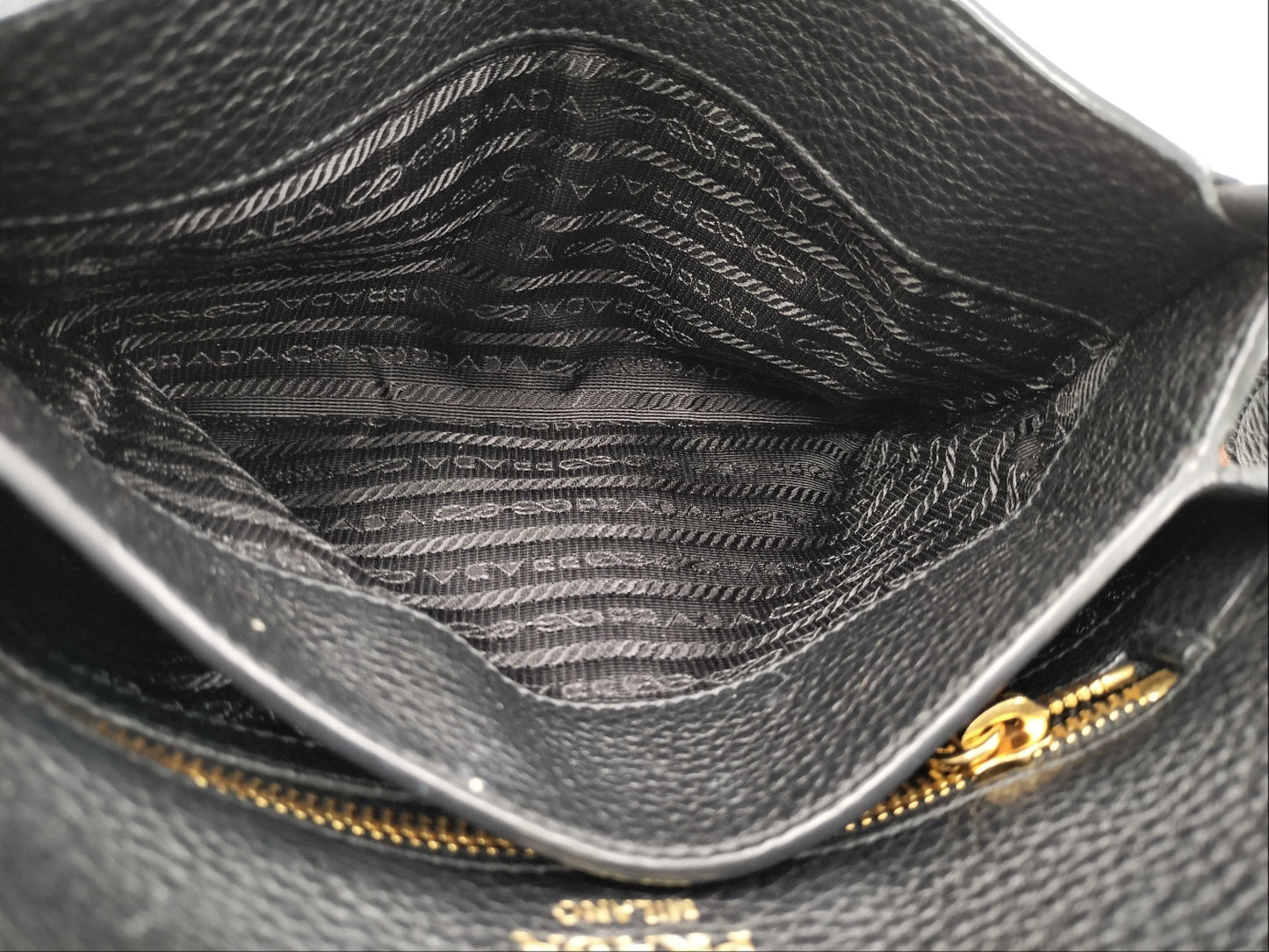 PRADA Vitello Dino Leather Shoulder Bag 1BH031 Shoulder Bag