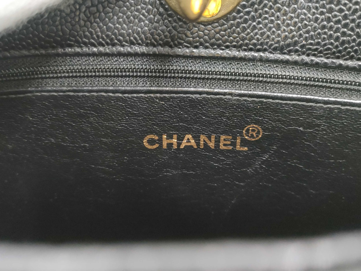 CHANEL Caviar Skin Deca Coco/Chain Tote/Shoulder Bag
