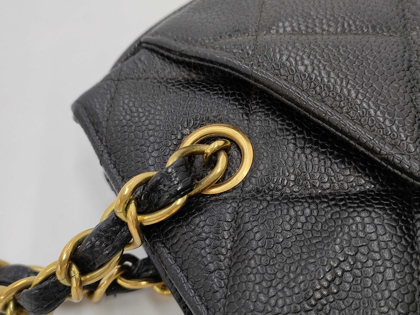 CHANEL Caviar Skin Deca Coco/Chain Tote/Shoulder Bag