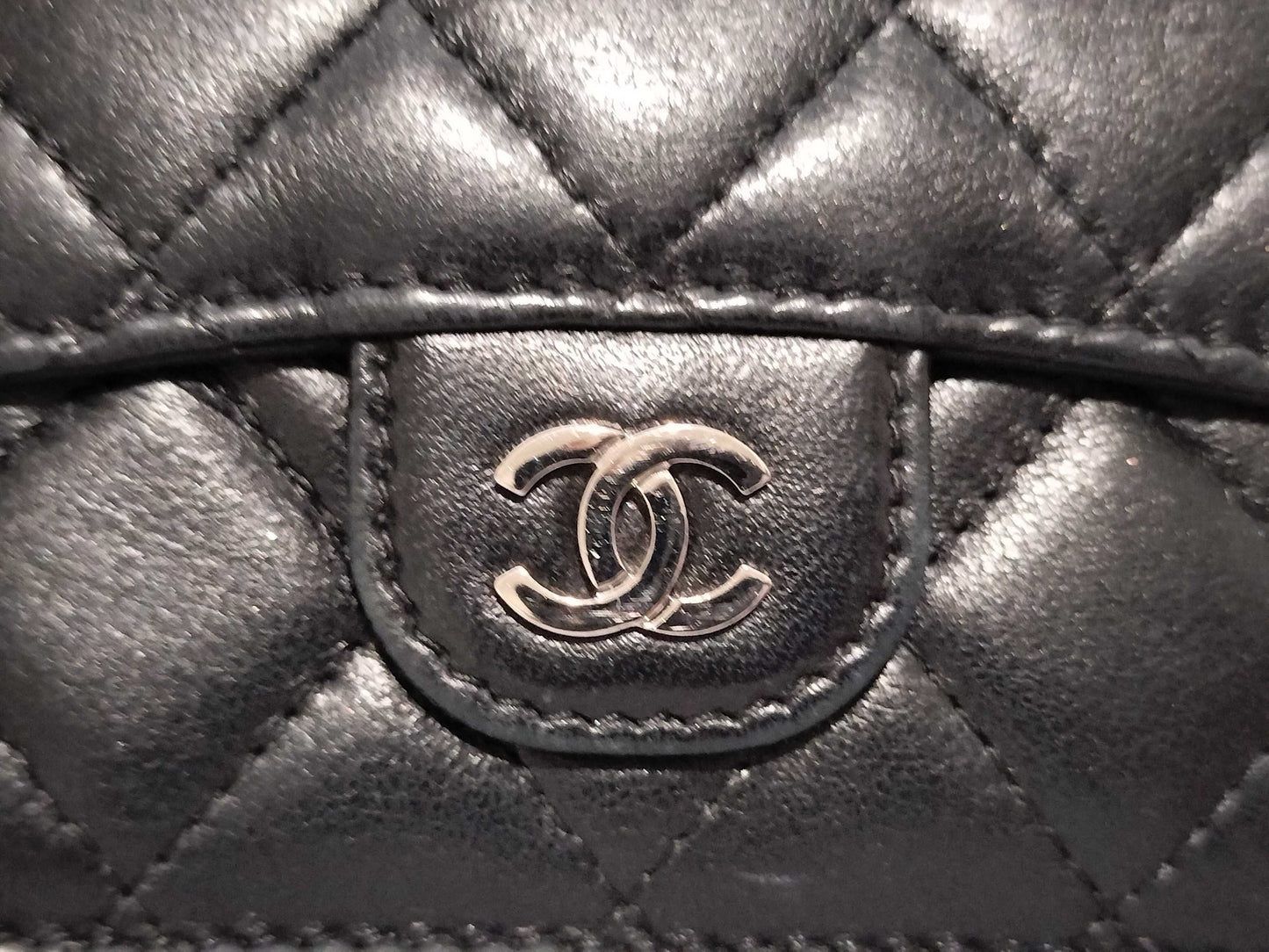 CHANEL Coco Mark Lambskin Compact Wallet