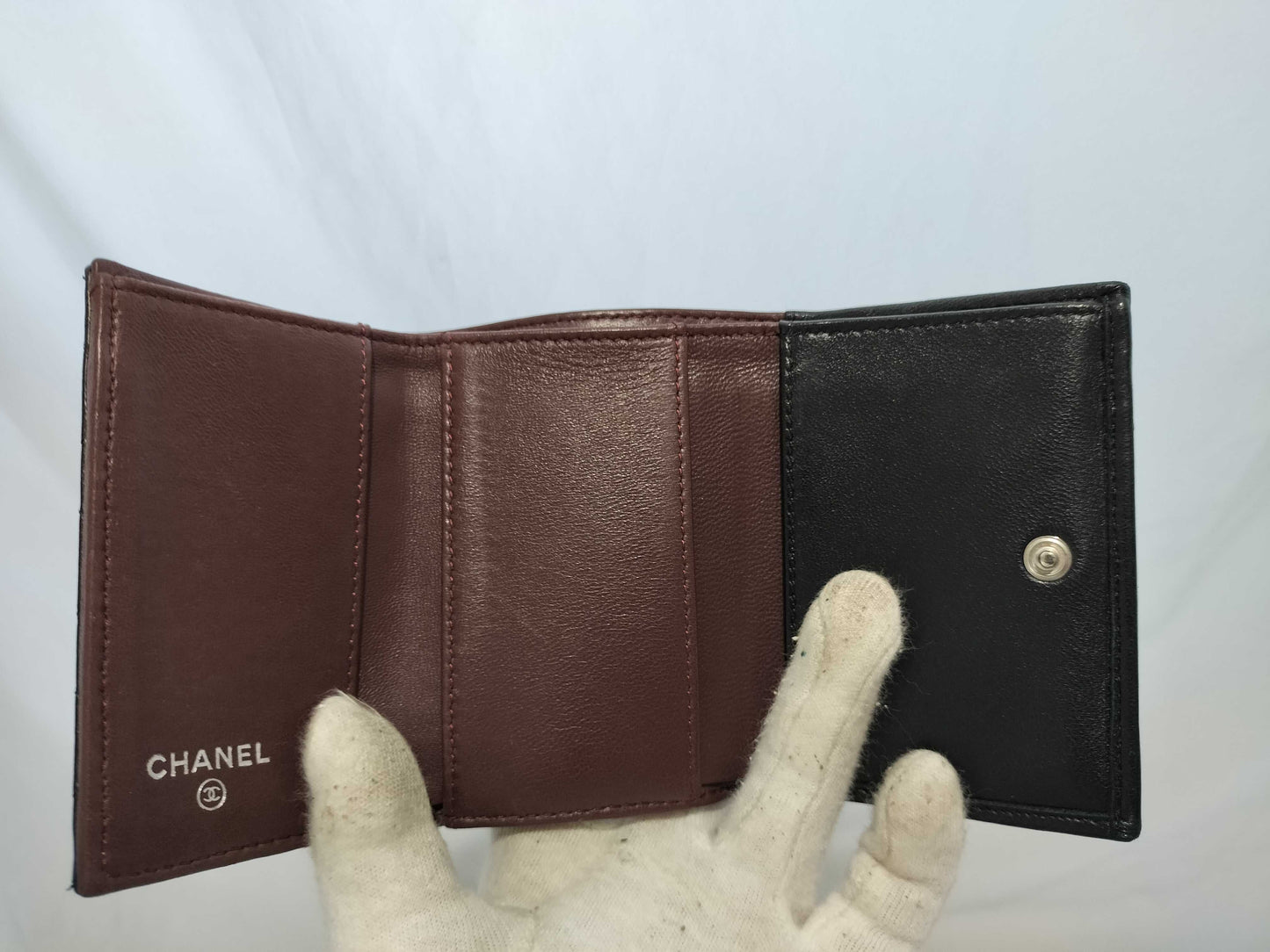 CHANEL Coco Mark Lambskin Compact Wallet