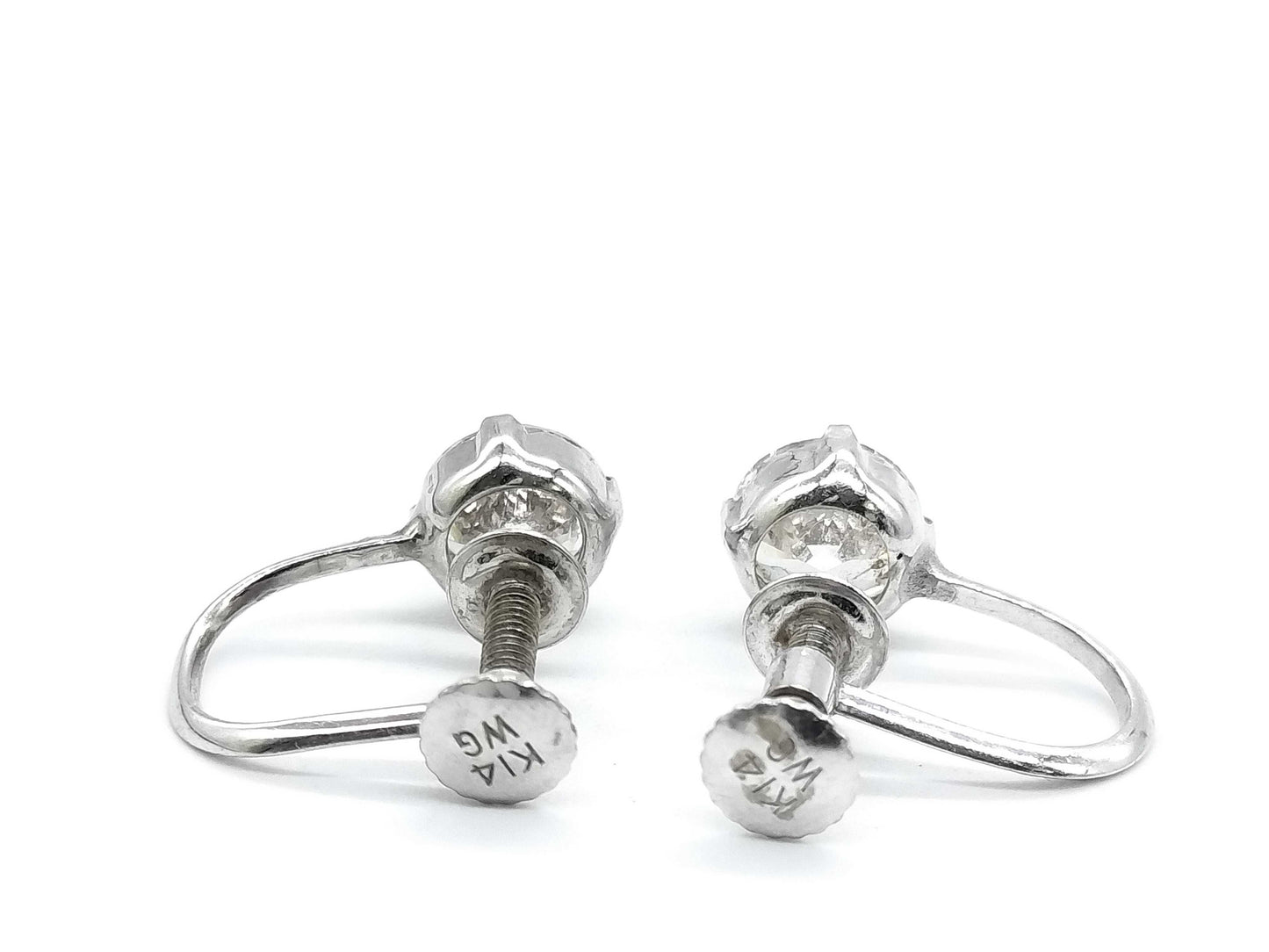 Diamond K14WG 1.3g Earrings