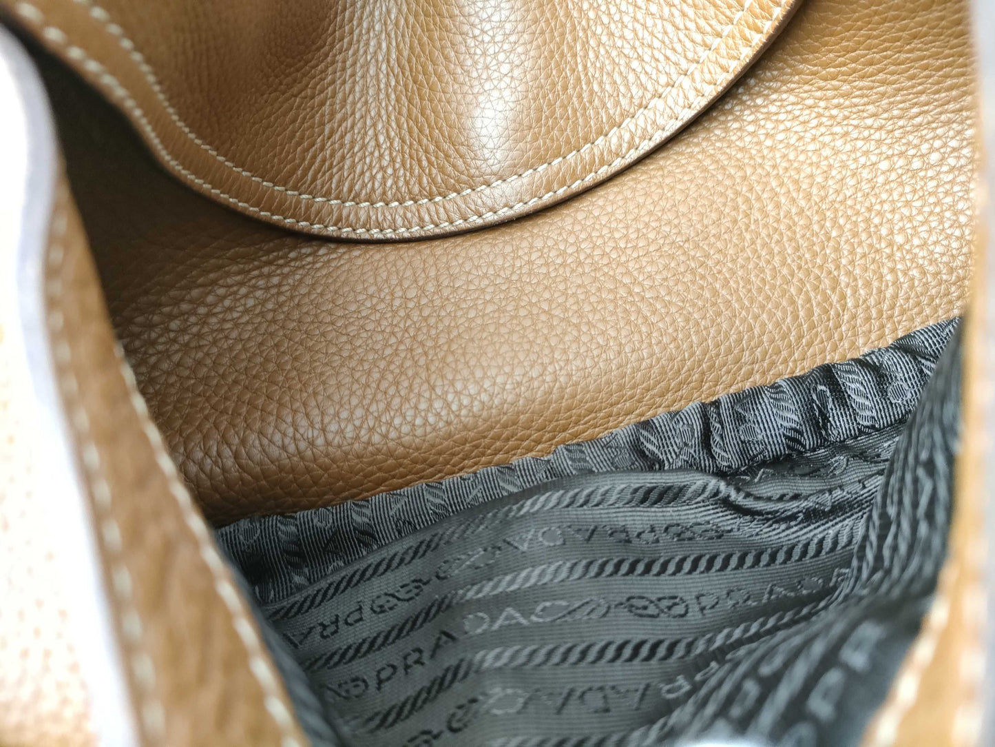PRADA All Leather Handbag Brown Handbag