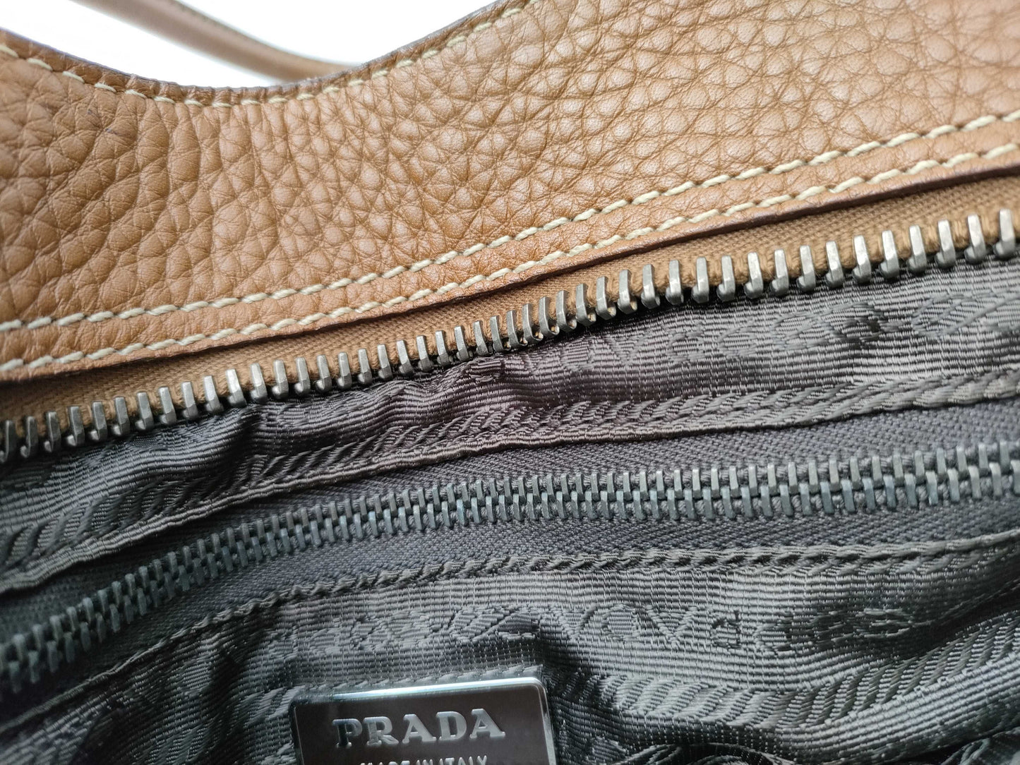 PRADA All Leather Handbag Brown Handbag