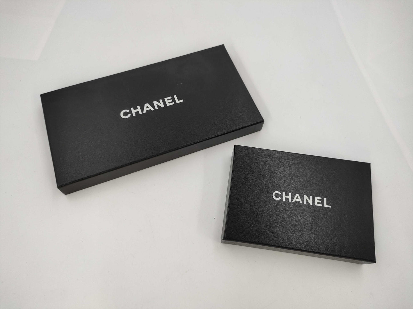 CHANEL Caviar Leather Folding Wallet and Long Wallet Set