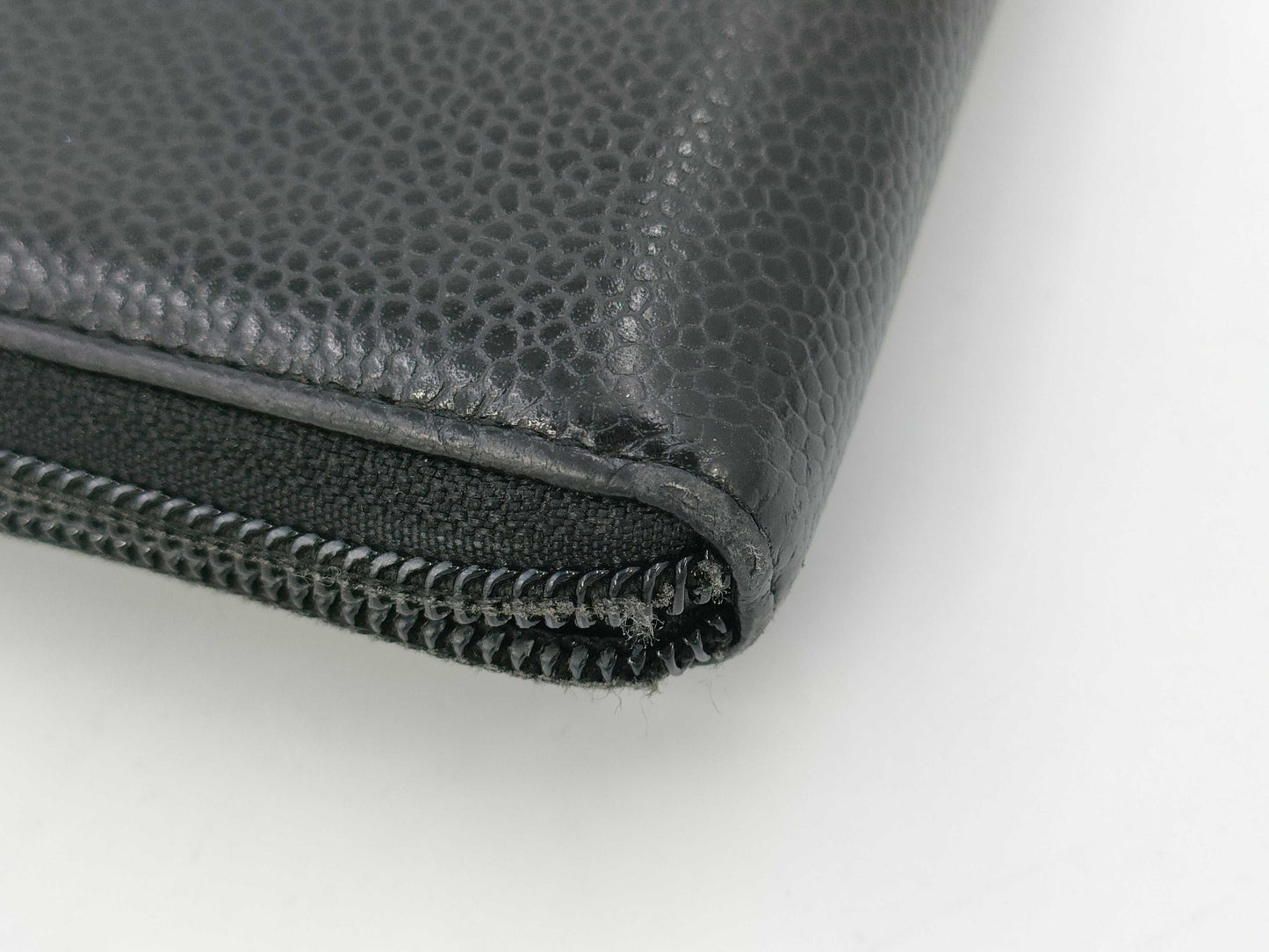 CHANEL Caviar Leather Folding Wallet and Long Wallet Set