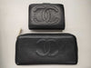 CHANEL Caviar Leather Folding Wallet and Long Wallet Set