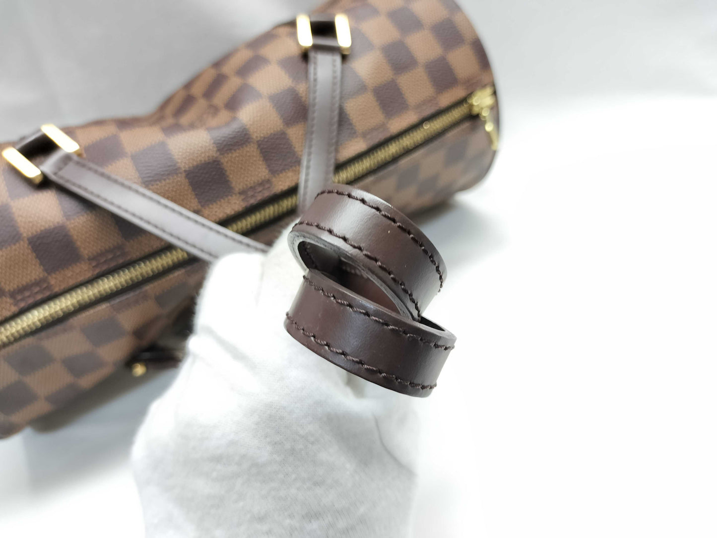 LOUIS VUITTON MB1024 Damier Papillon 30 Handbag with Pouch